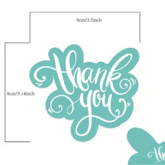 25 Blue Thank You Splat Cards - Picture 3 of 7